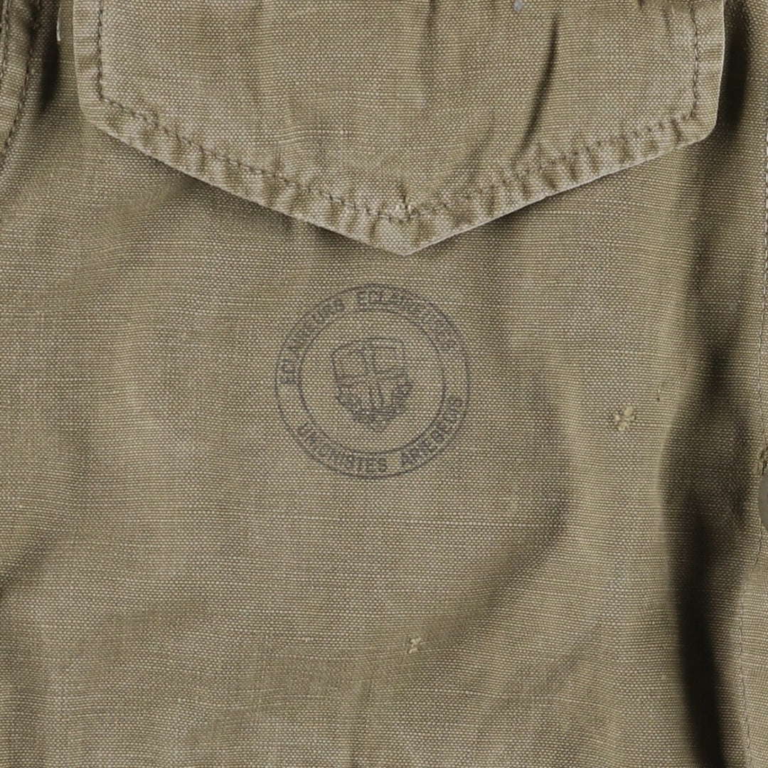 French Army M-47 Early Model Late Military Field Jacket Men's L Size Vintage unclear Khaki type beige Vintage Second Hand