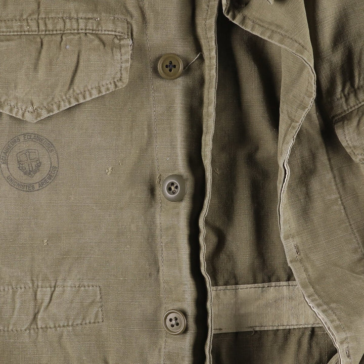 French Army M-47 Early Model Late Military Field Jacket Men's L Size Vintage unclear Khaki type beige Vintage Second Hand