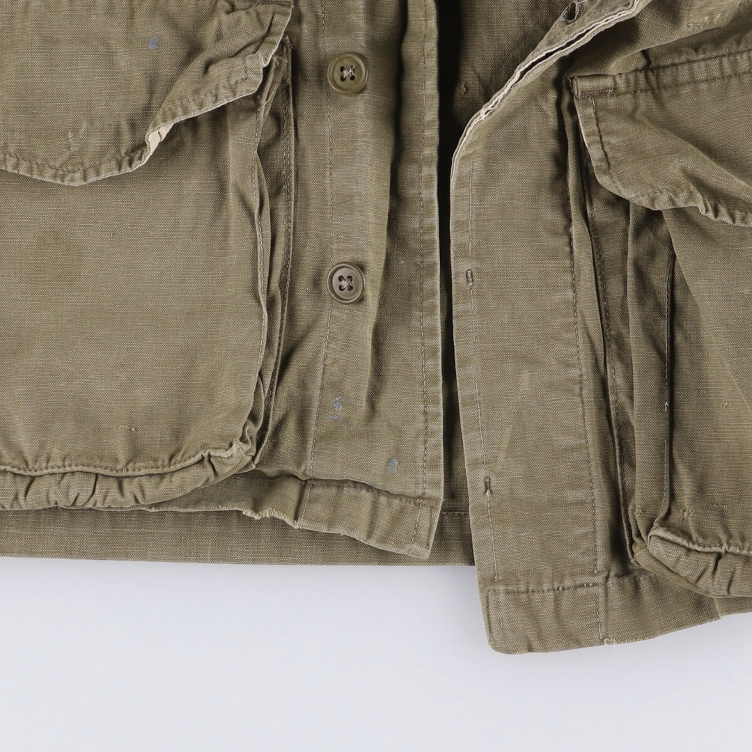 French Army M-47 Early Model Late Military Field Jacket Men's L Size Vintage unclear Khaki type beige Vintage Second Hand