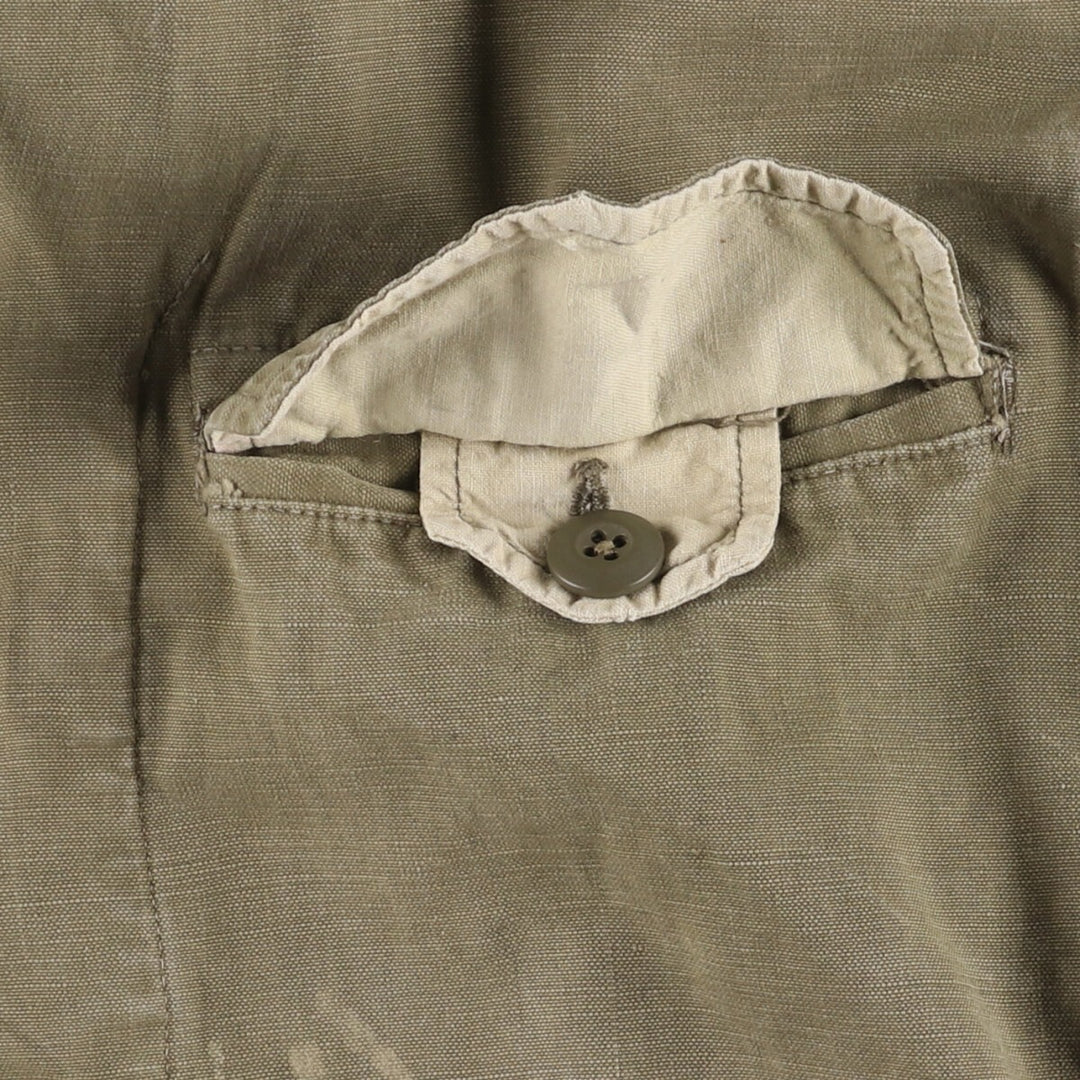 French Army M-47 Early Model Late Military Field Jacket Men's L Size Vintage unclear Khaki type beige Vintage Second Hand
