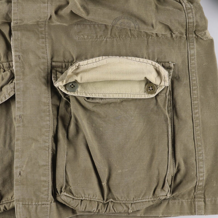 French Army M-47 Early Model Late Military Field Jacket Men's L Size Vintage unclear Khaki type beige Vintage Second Hand