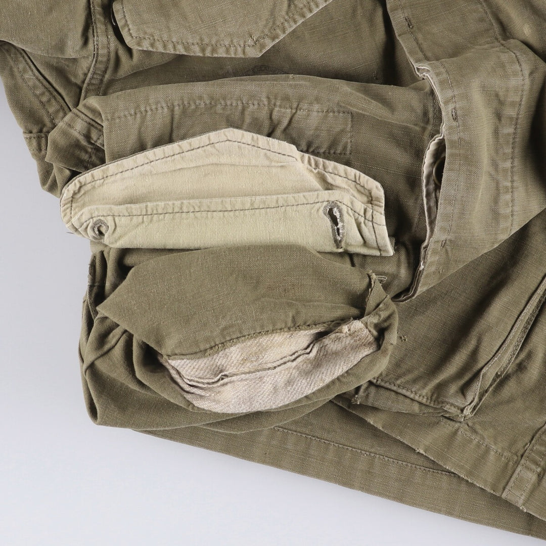 French Army M-47 Early Model Late Military Field Jacket Men's L Size Vintage unclear Khaki type beige Vintage Second Hand
