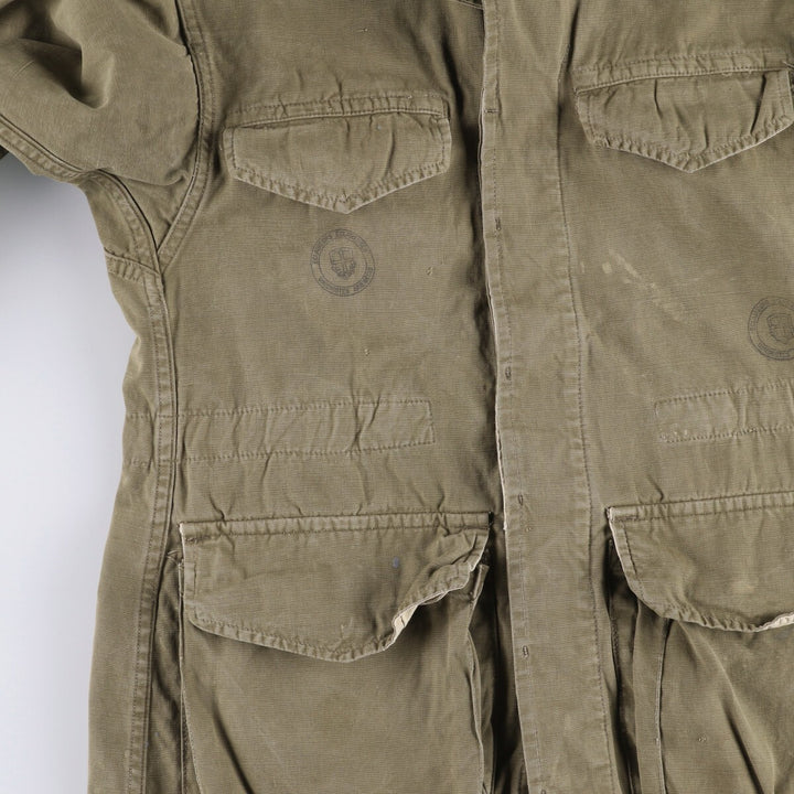 French Army M-47 Early Model Late Military Field Jacket Men's L Size Vintage unclear Khaki type beige Vintage Second Hand