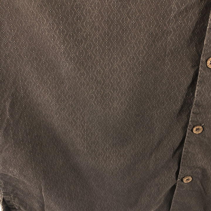 Tommy Bahama All-over Print Short Sleeve Open Collar Silk Shirt Box Shirt Men's L Size silk brown type Vintage Second Hand