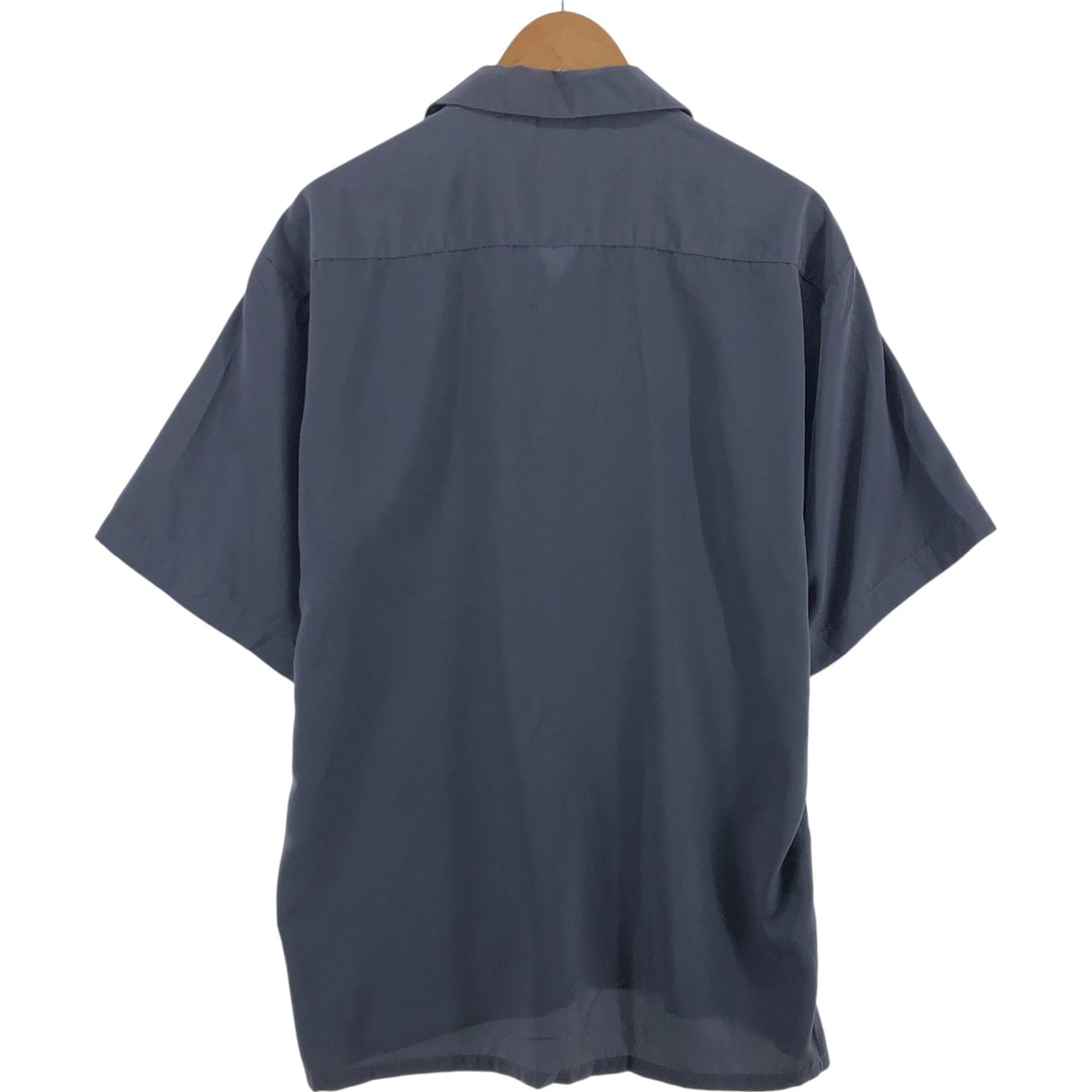 KEUN Selected Collection Short Sleeve Open Collar Polyester Shirt Box Shirt Men's Medium Size Vintage polyester gray type Vintage Second Hand