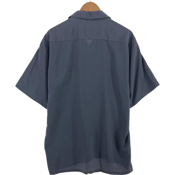 KEUN Selected Collection Short Sleeve Open Collar Polyester Shirt Box Shirt Men's Medium Size Vintage polyester gray type Vintage Second Hand