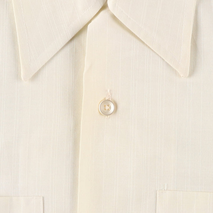 70'S Sears PERMA-PREST short sleeve open collar cotton x poly box shirt men's size L vintage cotton yellow type Vintage Second Hand