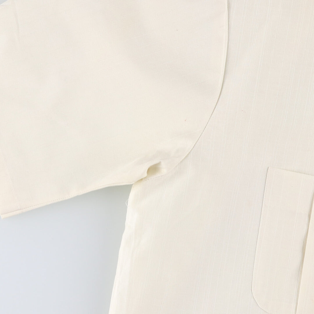 70'S Sears PERMA-PREST short sleeve open collar cotton x poly box shirt men's size L vintage cotton yellow type Vintage Second Hand