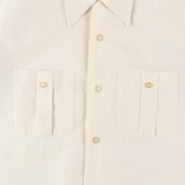 70'S Sears PERMA-PREST short sleeve open collar cotton x poly box shirt men's size L vintage cotton yellow type Vintage Second Hand