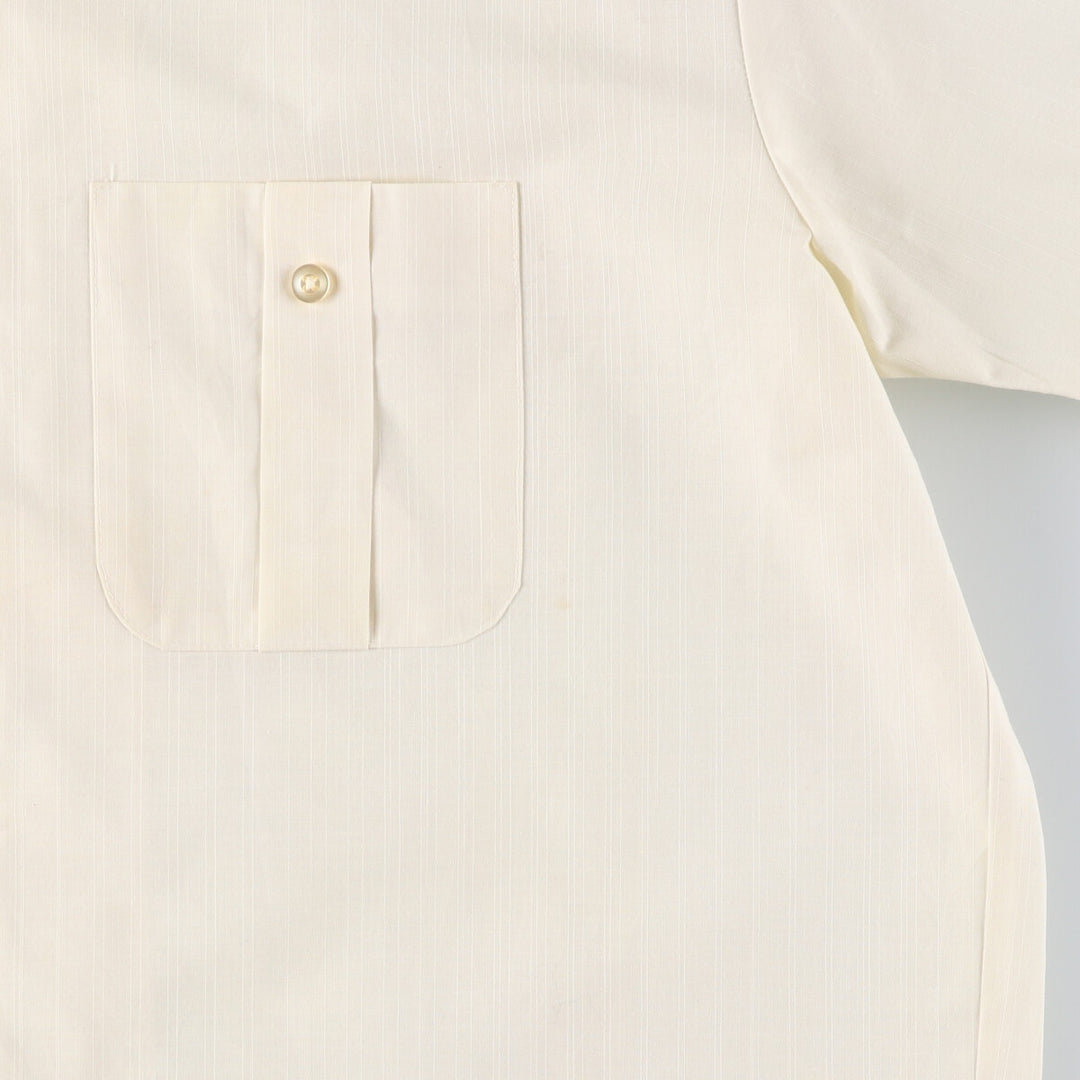 70'S Sears PERMA-PREST short sleeve open collar cotton x poly box shirt men's size L vintage cotton yellow type Vintage Second Hand