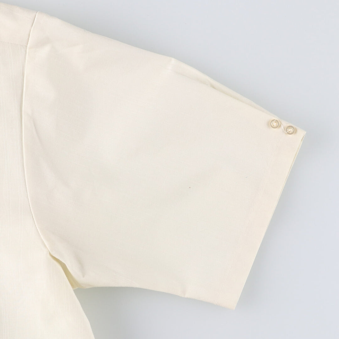 70'S Sears PERMA-PREST short sleeve open collar cotton x poly box shirt men's size L vintage cotton yellow type Vintage Second Hand
