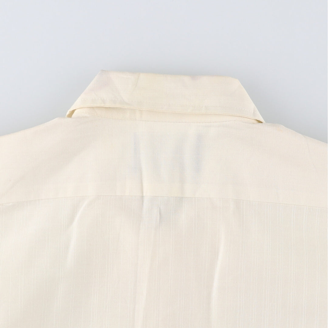 70'S Sears PERMA-PREST short sleeve open collar cotton x poly box shirt men's size L vintage cotton yellow type Vintage Second Hand