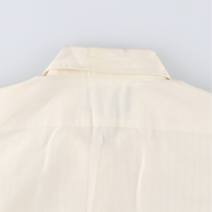 70'S Sears PERMA-PREST short sleeve open collar cotton x poly box shirt men's size L vintage cotton yellow type Vintage Second Hand