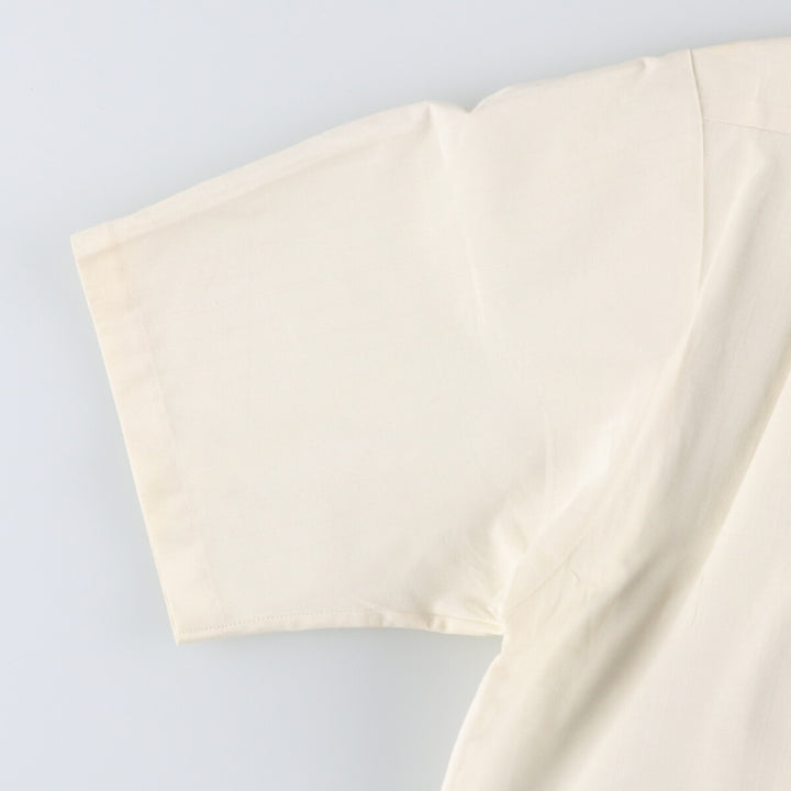 70'S Sears PERMA-PREST short sleeve open collar cotton x poly box shirt men's size L vintage cotton yellow type Vintage Second Hand