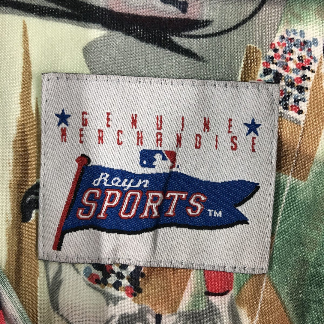 Reyn Spooner MLB BOSTON REDSOX Boston Red Sox All-Over Print Hawaiian Aloha Shirt Box Shirt Men's S Size Rayon green type Vintage Second Hand