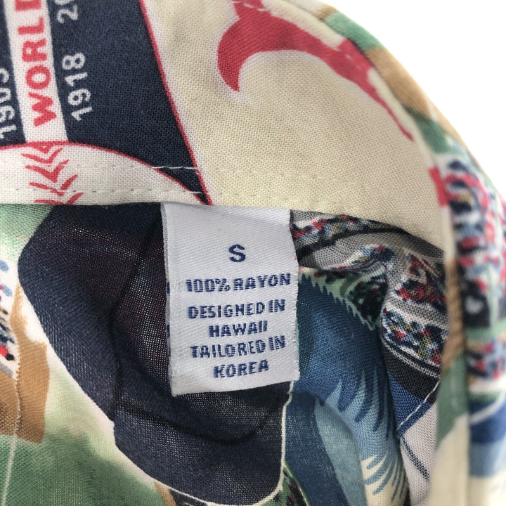 Reyn Spooner MLB BOSTON REDSOX Boston Red Sox All-Over Print Hawaiian Aloha Shirt Box Shirt Men's S Size Rayon green type Vintage Second Hand