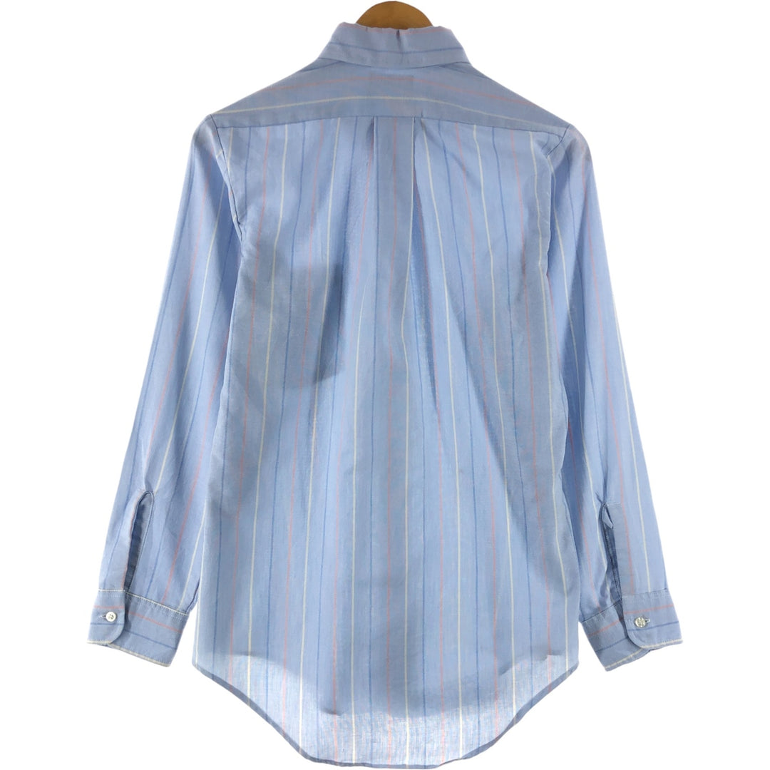CAREEE CLUB CAMBRIDGE HALL NATURAL BLEND Long Sleeve Button-Down Striped Shirt Made in USA Men's S Size cotton Blue type light blue Vintage Second Hand
