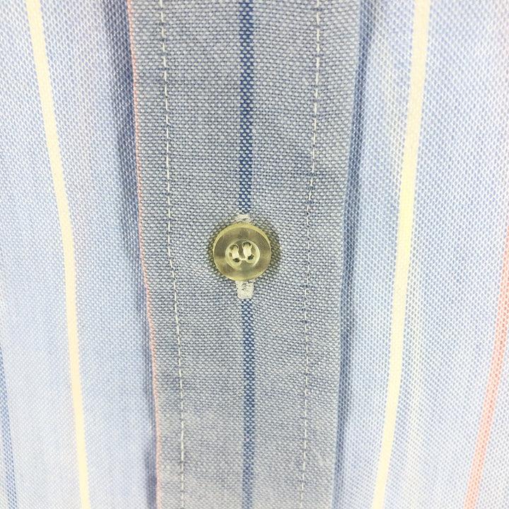 CAREEE CLUB CAMBRIDGE HALL NATURAL BLEND Long Sleeve Button-Down Striped Shirt Made in USA Men's S Size cotton Blue type light blue Vintage Second Hand