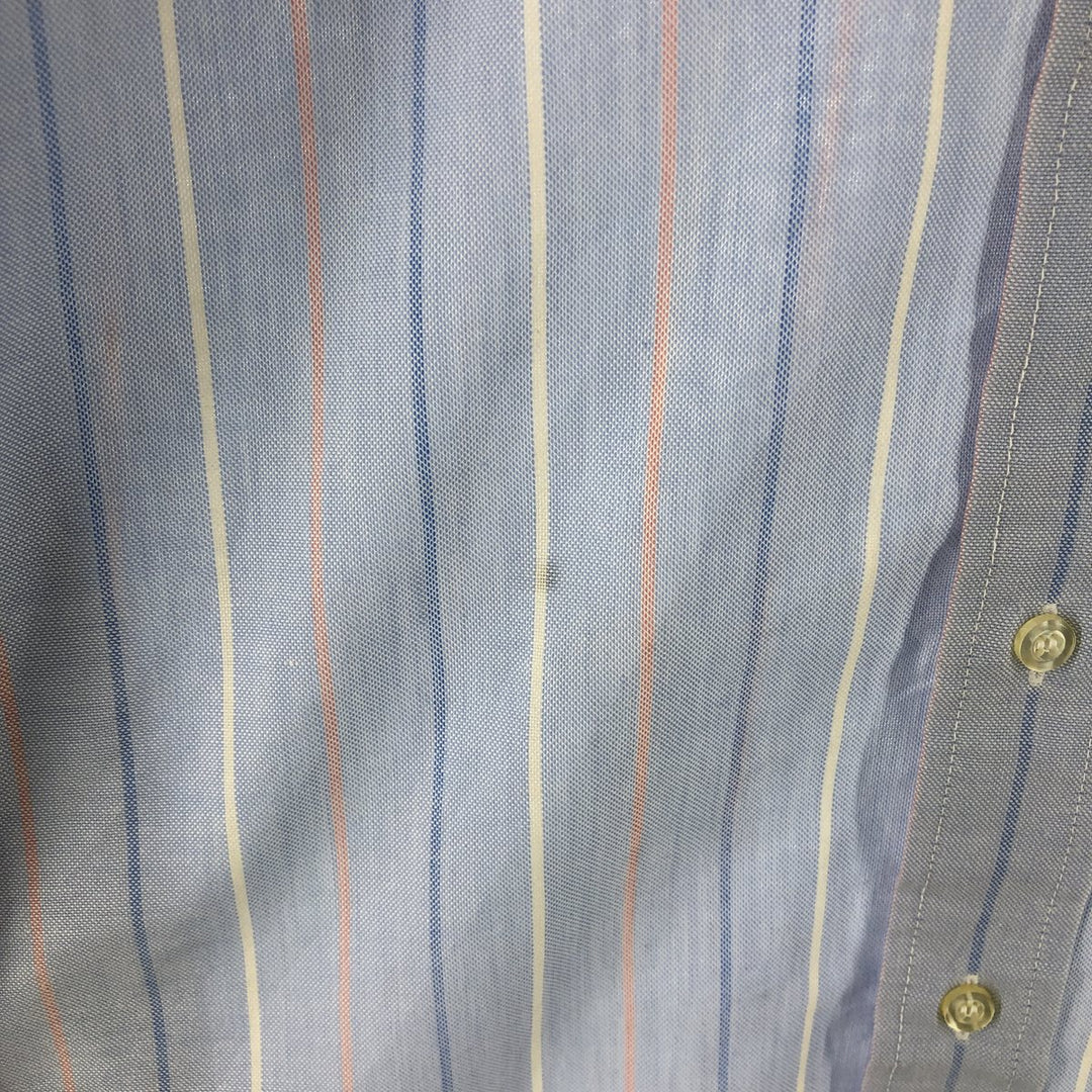 CAREEE CLUB CAMBRIDGE HALL NATURAL BLEND Long Sleeve Button-Down Striped Shirt Made in USA Men's S Size cotton Blue type light blue Vintage Second Hand