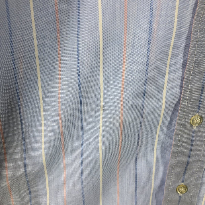 CAREEE CLUB CAMBRIDGE HALL NATURAL BLEND Long Sleeve Button-Down Striped Shirt Made in USA Men's S Size cotton Blue type light blue Vintage Second Hand