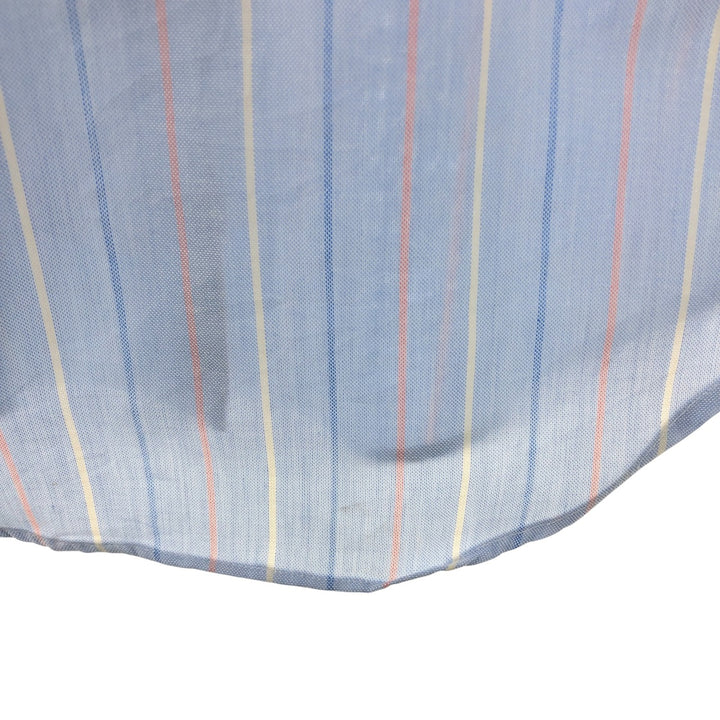 CAREEE CLUB CAMBRIDGE HALL NATURAL BLEND Long Sleeve Button-Down Striped Shirt Made in USA Men's S Size cotton Blue type light blue Vintage Second Hand