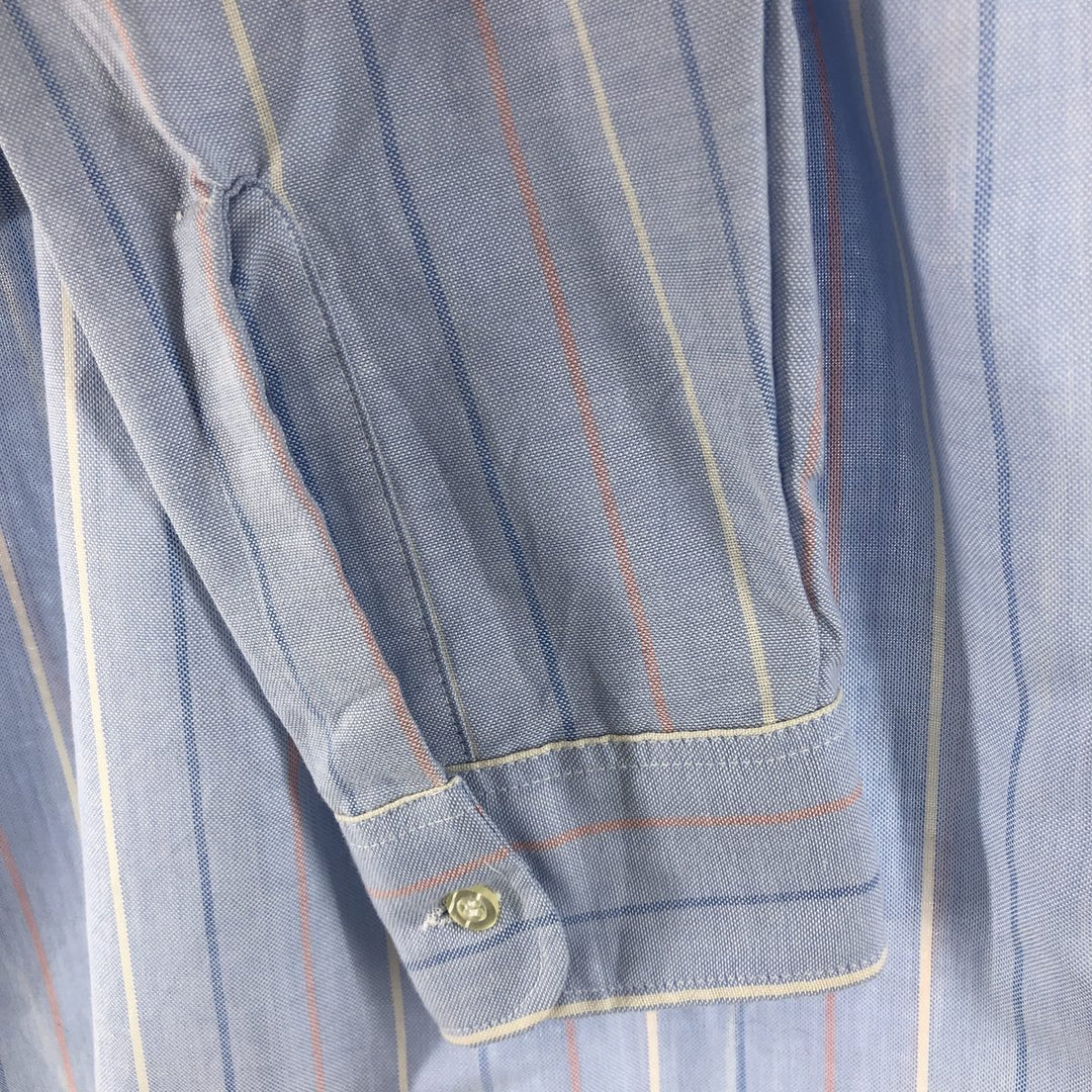 CAREEE CLUB CAMBRIDGE HALL NATURAL BLEND Long Sleeve Button-Down Striped Shirt Made in USA Men's S Size cotton Blue type light blue Vintage Second Hand