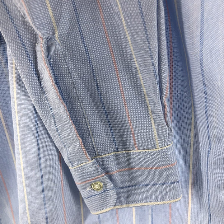CAREEE CLUB CAMBRIDGE HALL NATURAL BLEND Long Sleeve Button-Down Striped Shirt Made in USA Men's S Size cotton Blue type light blue Vintage Second Hand