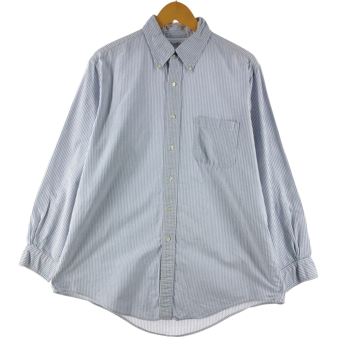 Brooks Brothers Long Sleeve Button-Down Striped Shirt Made in USA Men's Size L cotton white type Vintage Second Hand