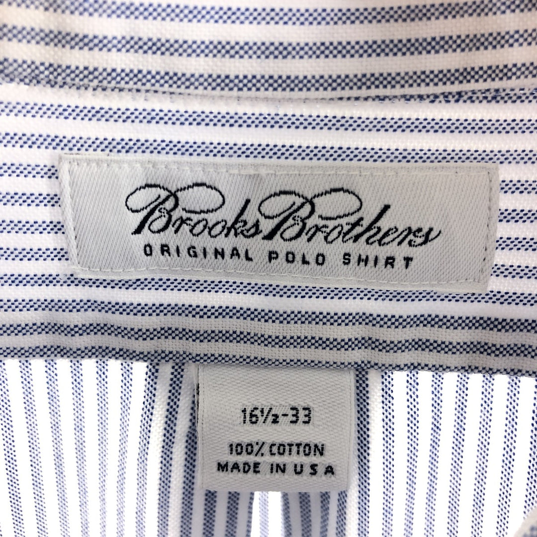 Brooks Brothers Long Sleeve Button-Down Striped Shirt Made in USA Men's Size L cotton white type Vintage Second Hand