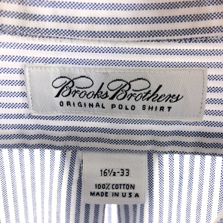 Brooks Brothers Long Sleeve Button-Down Striped Shirt Made in USA Men's Size L cotton white type Vintage Second Hand