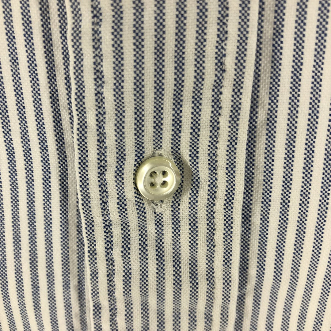 Brooks Brothers Long Sleeve Button-Down Striped Shirt Made in USA Men's Size L cotton white type Vintage Second Hand