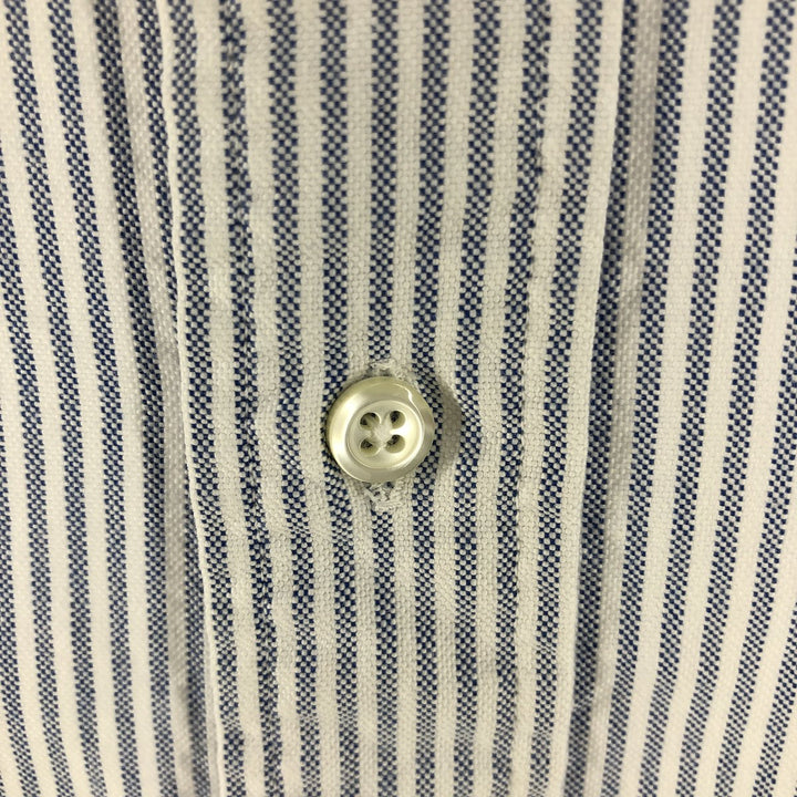 Brooks Brothers Long Sleeve Button-Down Striped Shirt Made in USA Men's Size L cotton white type Vintage Second Hand