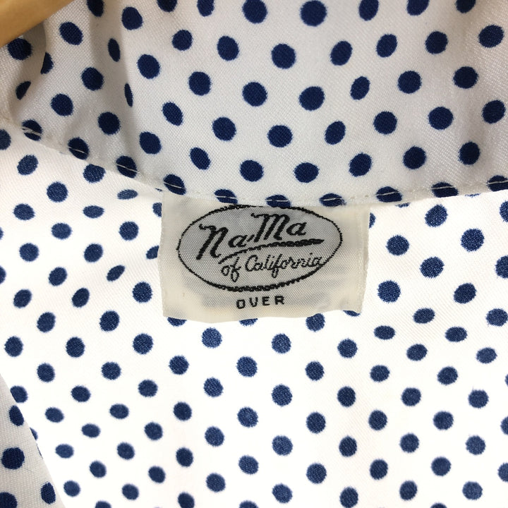 70'S NA-MA OF CALIFORNIA Dot Pattern Long Sleeve Open Collar Shirt Women's Size S Vintage unclear white type Vintage Second Hand
