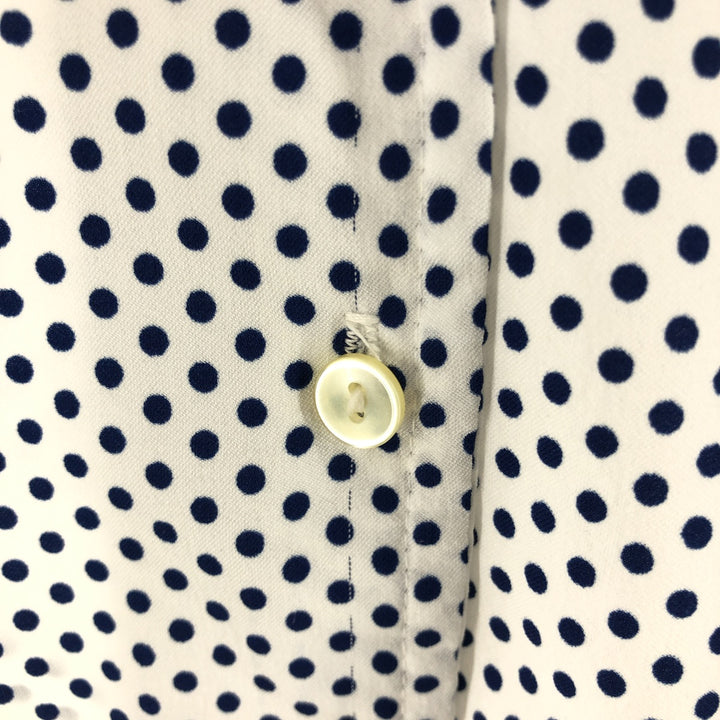 70'S NA-MA OF CALIFORNIA Dot Pattern Long Sleeve Open Collar Shirt Women's Size S Vintage unclear white type Vintage Second Hand