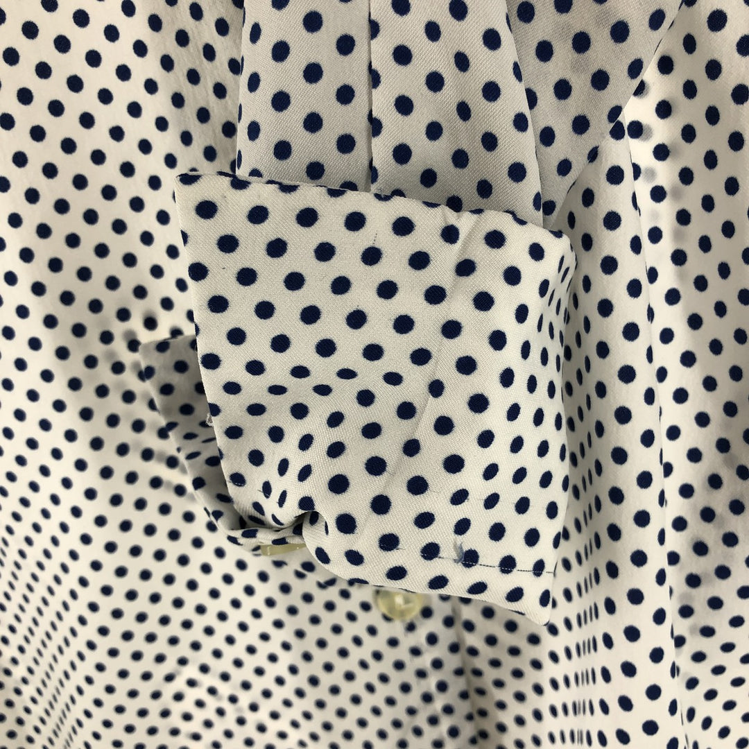 70'S NA-MA OF CALIFORNIA Dot Pattern Long Sleeve Open Collar Shirt Women's Size S Vintage unclear white type Vintage Second Hand
