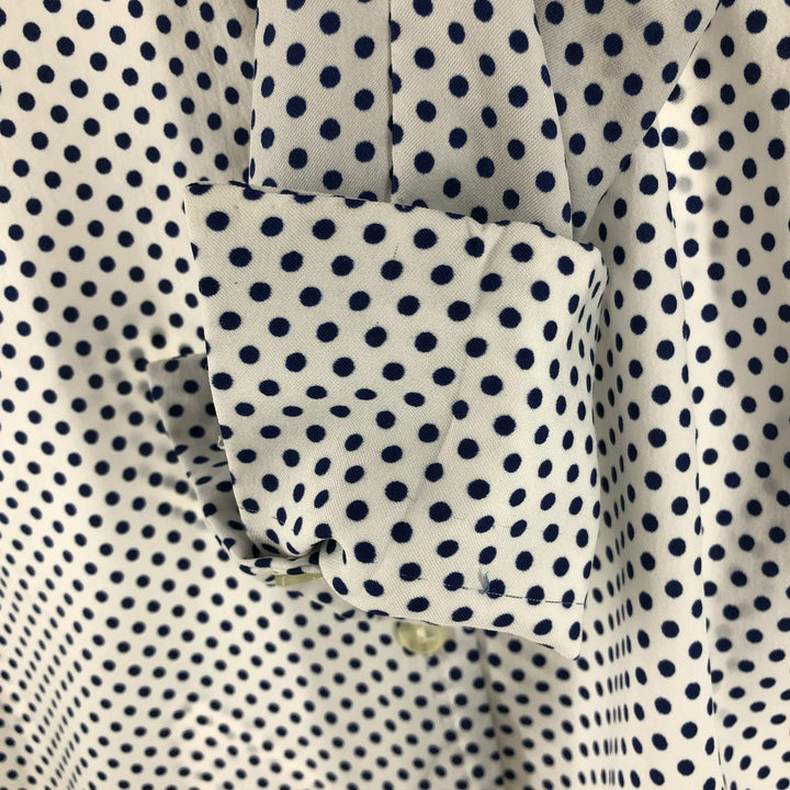 70'S NA-MA OF CALIFORNIA Dot Pattern Long Sleeve Open Collar Shirt Women's Size S Vintage unclear white type Vintage Second Hand