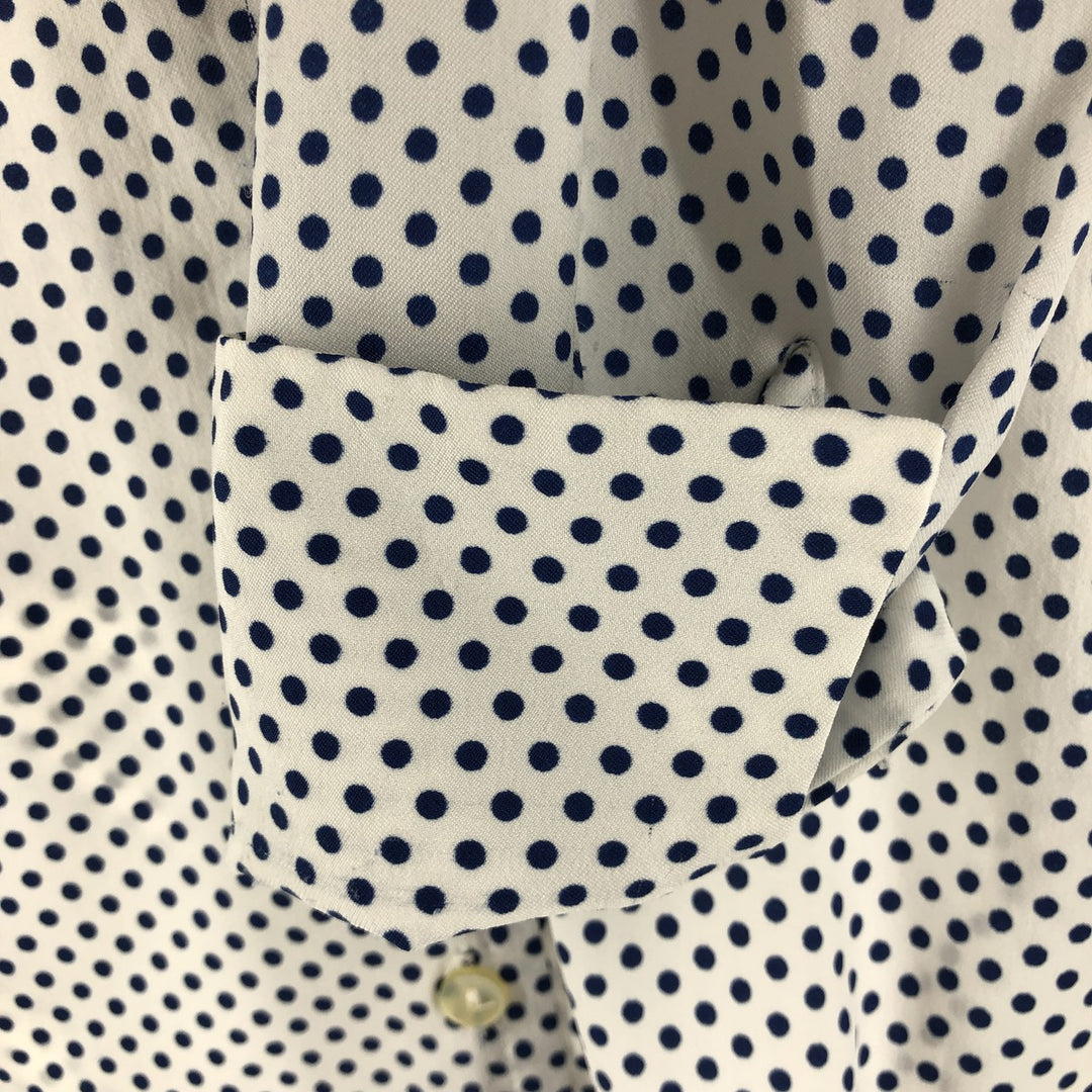 70'S NA-MA OF CALIFORNIA Dot Pattern Long Sleeve Open Collar Shirt Women's Size S Vintage unclear white type Vintage Second Hand