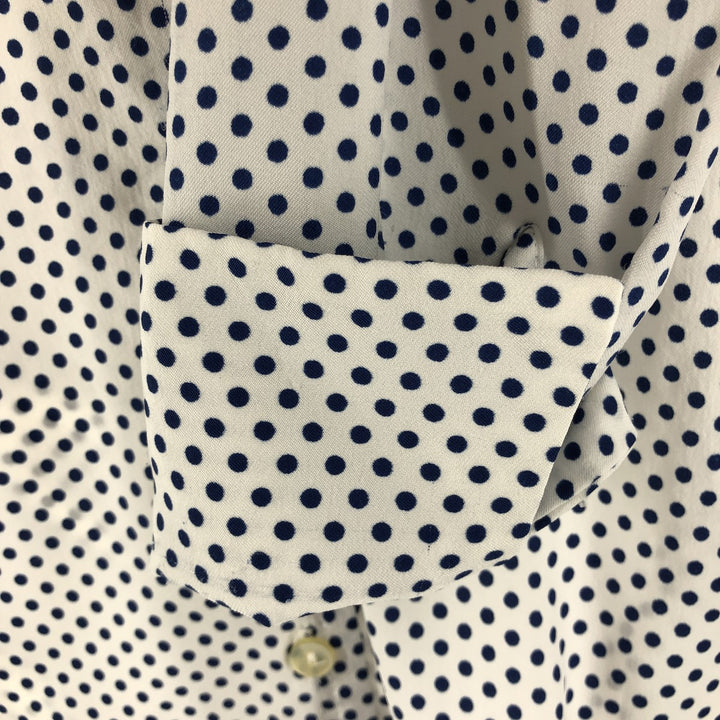 70'S NA-MA OF CALIFORNIA Dot Pattern Long Sleeve Open Collar Shirt Women's Size S Vintage unclear white type Vintage Second Hand