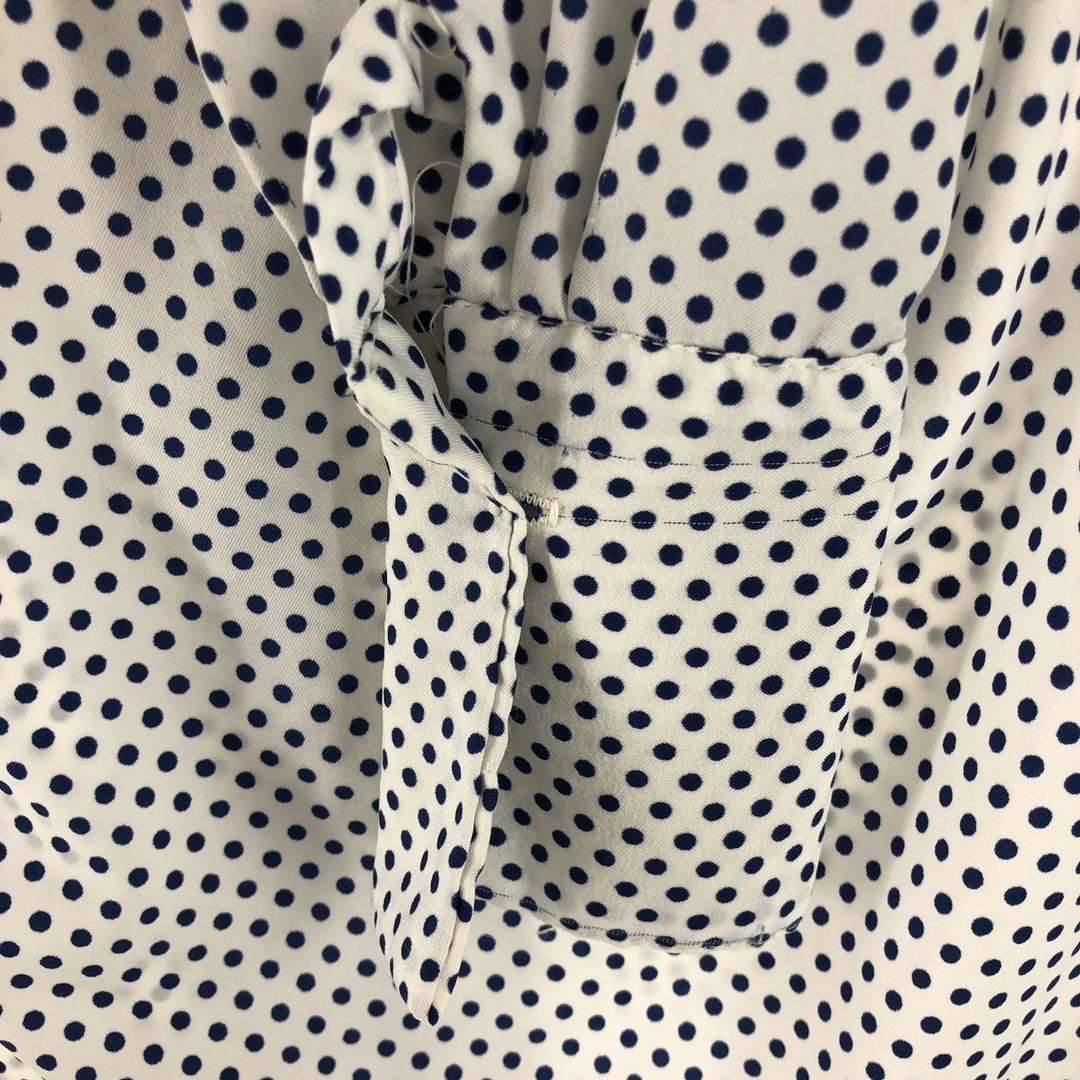 70'S NA-MA OF CALIFORNIA Dot Pattern Long Sleeve Open Collar Shirt Women's Size S Vintage unclear white type Vintage Second Hand