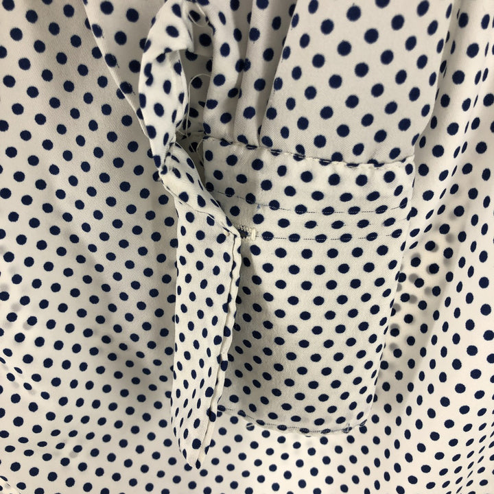 70'S NA-MA OF CALIFORNIA Dot Pattern Long Sleeve Open Collar Shirt Women's Size S Vintage unclear white type Vintage Second Hand