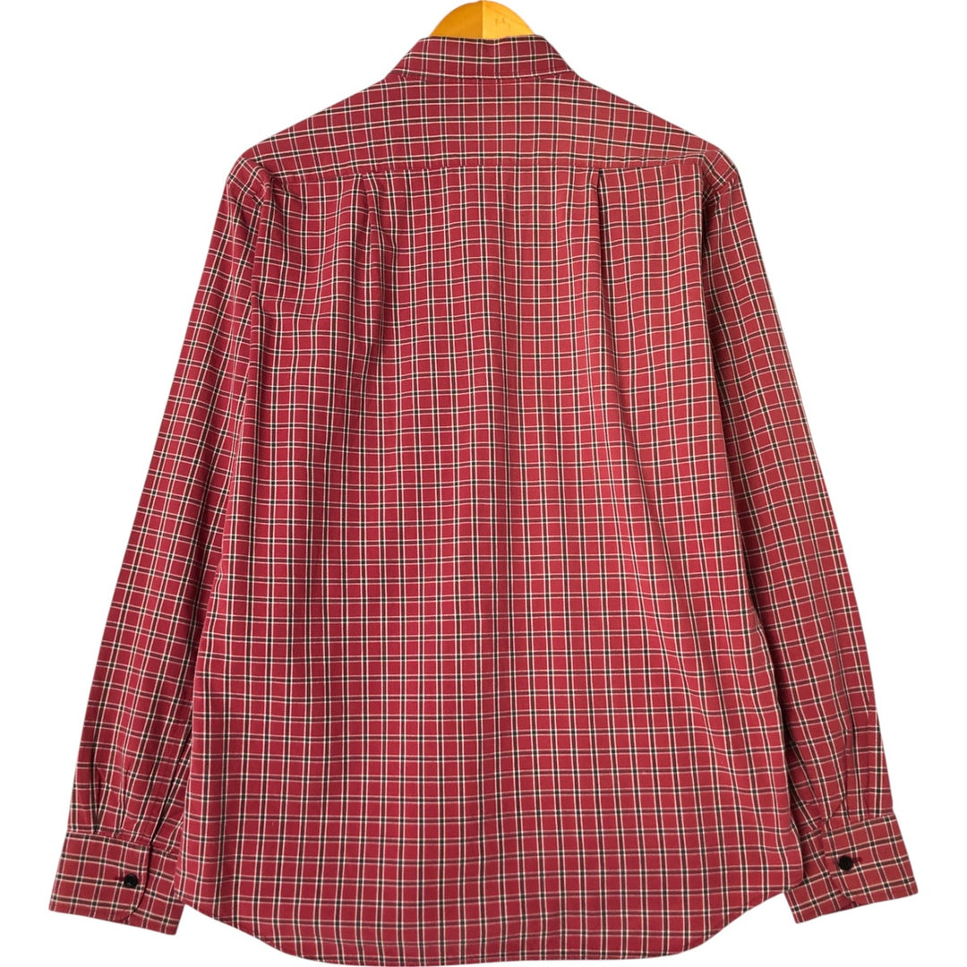 agnes b. HOMME long sleeve cotton check shirt, men's size M cotton red type Vintage Second Hand