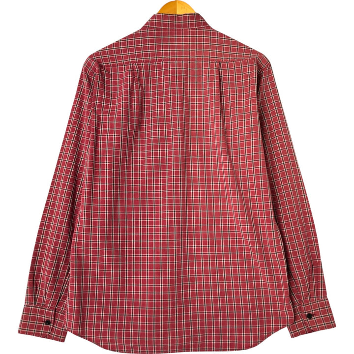 agnes b. HOMME long sleeve cotton check shirt, men's size M cotton red type Vintage Second Hand