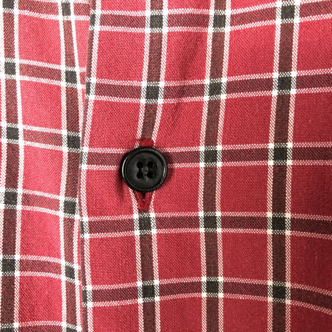 agnes b. HOMME long sleeve cotton check shirt, men's size M cotton red type Vintage Second Hand
