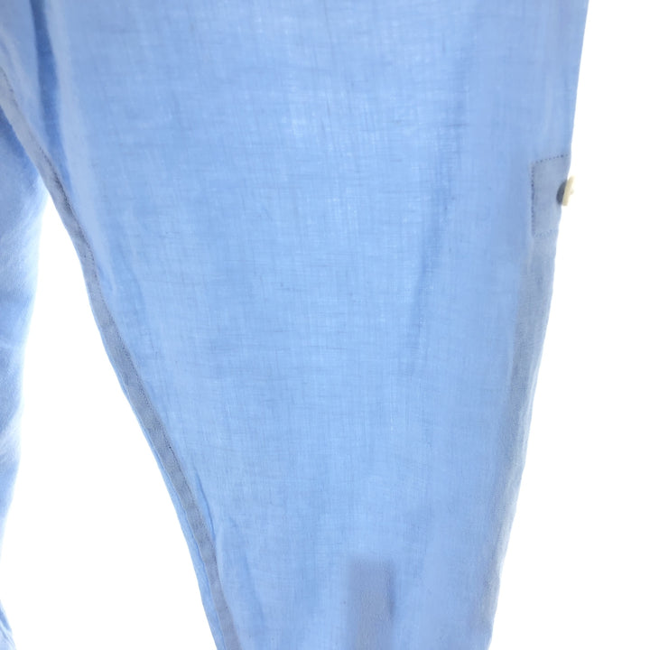 Michael Kors TAILORED FIT long sleeve linen shirt, men's size L linen Blue type light blue Vintage Second Hand