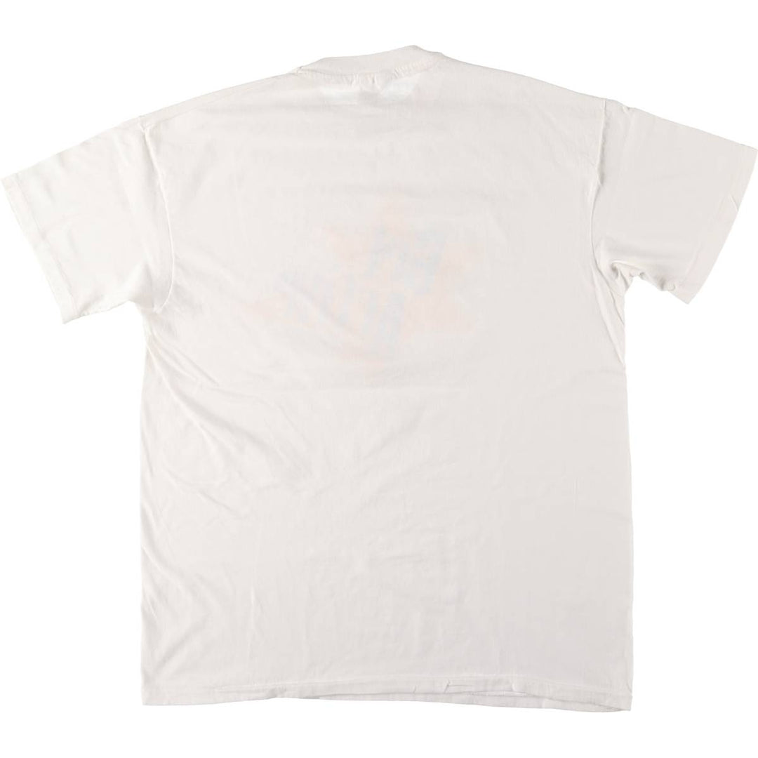 90'S Hanes BEEFY-T Printed T-shirt Made in USA Men's XL Vintage cotton white type Vintage Second Hand