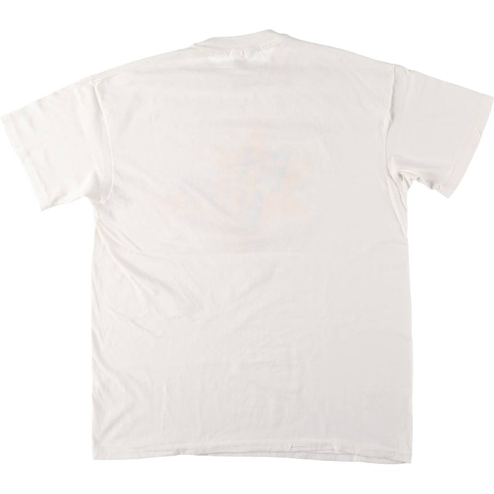 90'S Hanes BEEFY-T Printed T-shirt Made in USA Men's XL Vintage cotton white type Vintage Second Hand