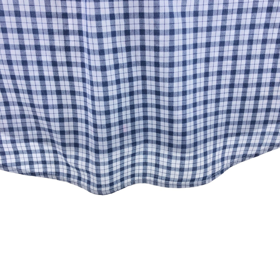 Brooks Brothers 346 short sleeve button down check shirt, men's size L cotton black type Vintage Second Hand