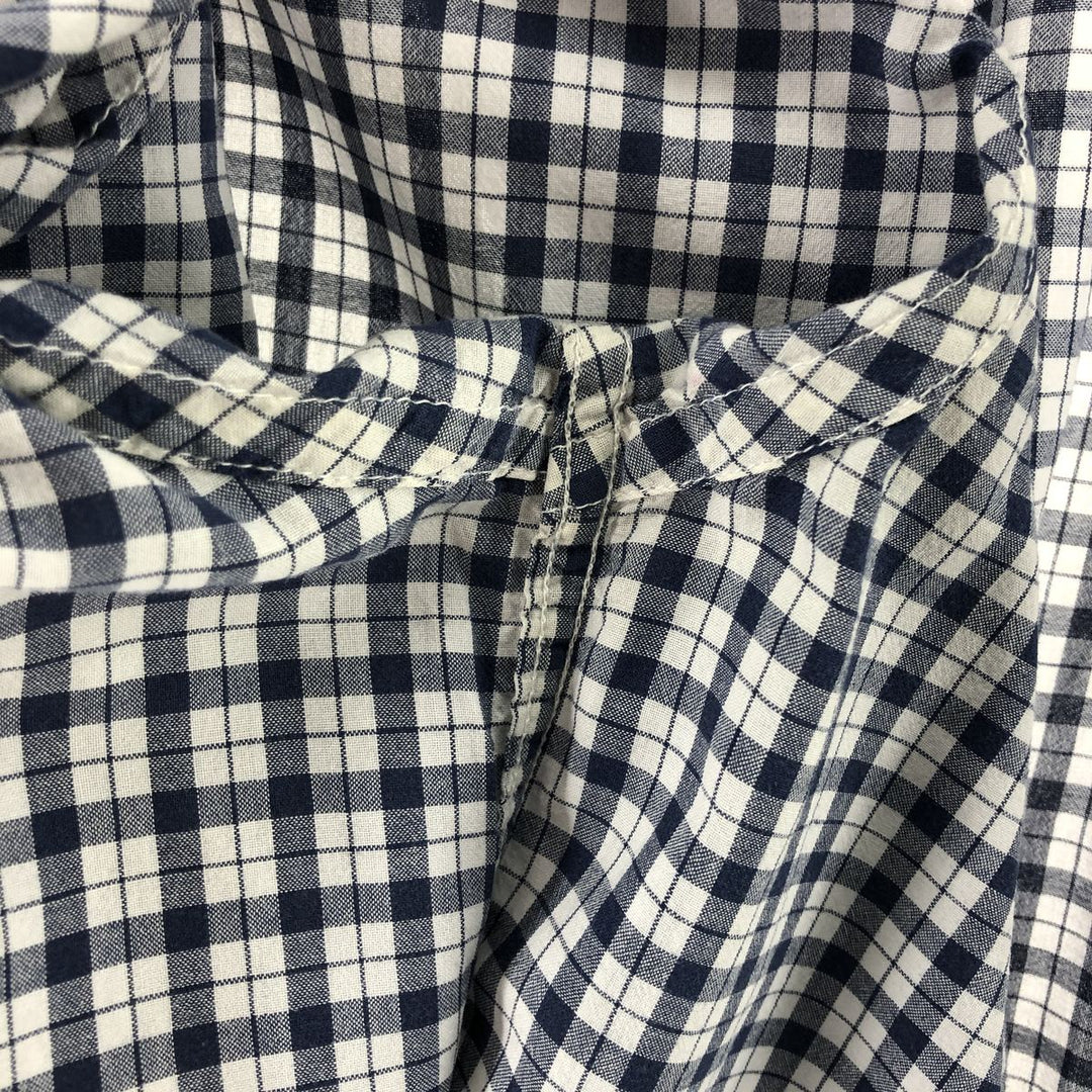 Brooks Brothers 346 short sleeve button down check shirt, men's size L cotton black type Vintage Second Hand