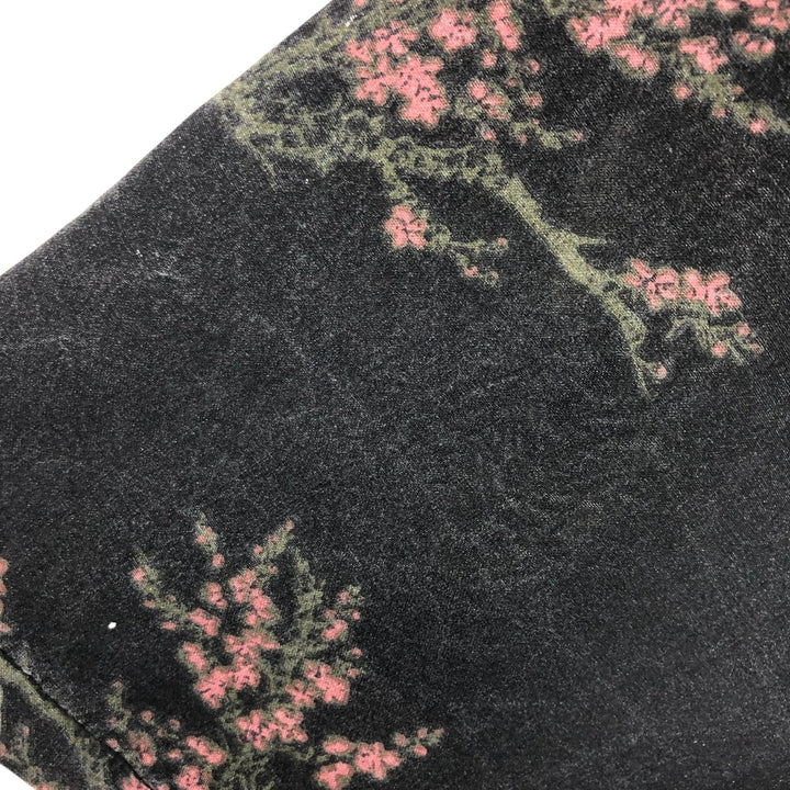 VINTAGE Re-mastered Japanese pattern box shirt, short sleeve, open collar, viscose shirt, men's XL size Viscose black type Vintage Second Hand