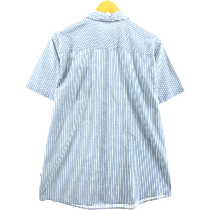 00'S Patagonia 5412SP20 short sleeve cotton striped shirt, men's size L cotton Blue type light blue Vintage Second Hand